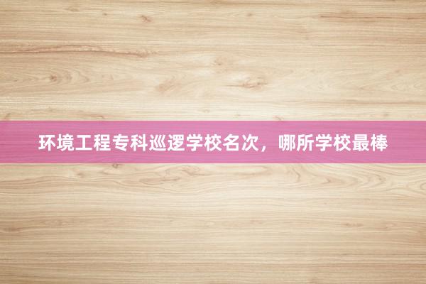 环境工程专科巡逻学校名次，哪所学校最棒