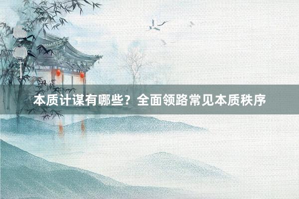 本质计谋有哪些？全面领路常见本质秩序